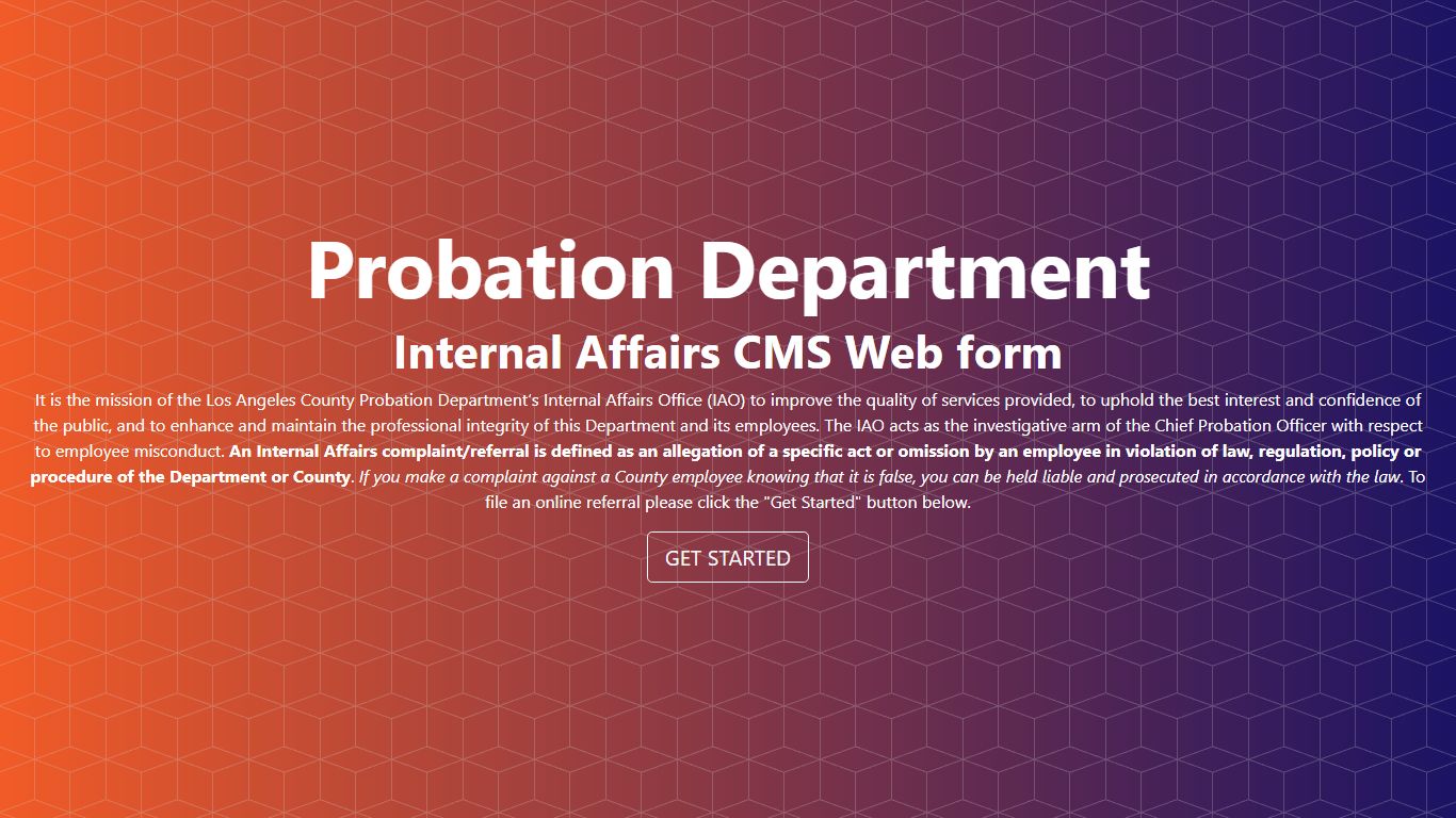 Probation IA - Complaints - Los Angeles County, California